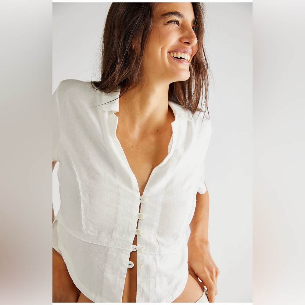 Free People Annabelle Solid Shirt NWT